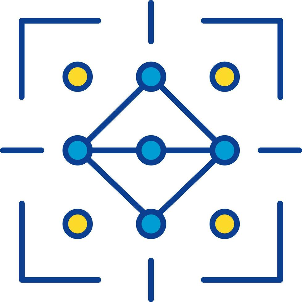 Sicherheit Muster Code Symbol im Blau und Gelb Farbe. vektor