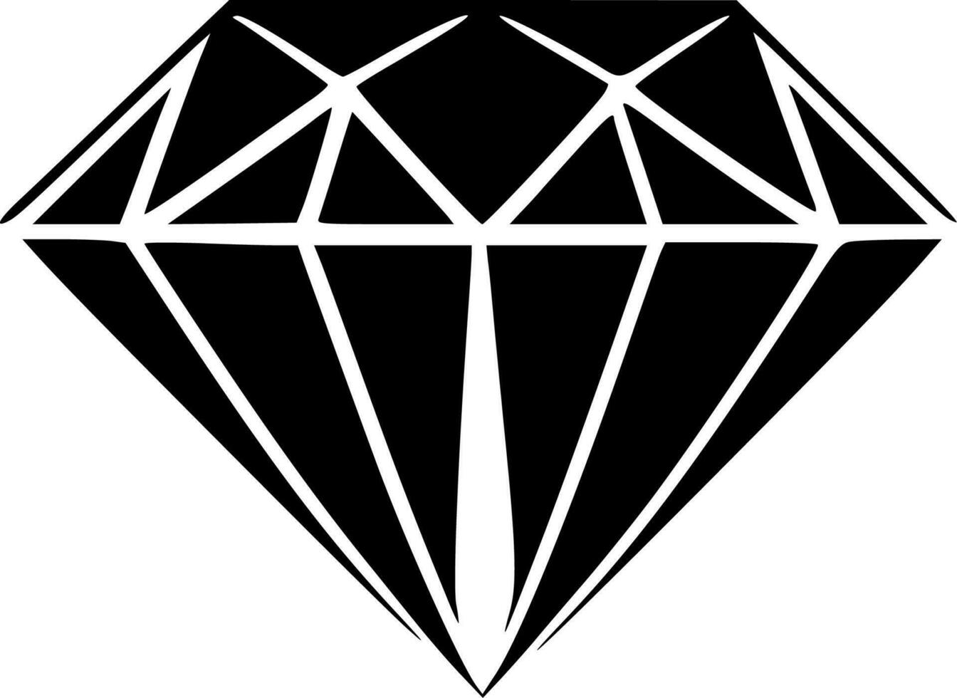 Diamant - - schwarz und Weiß isoliert Symbol - - Vektor Illustration