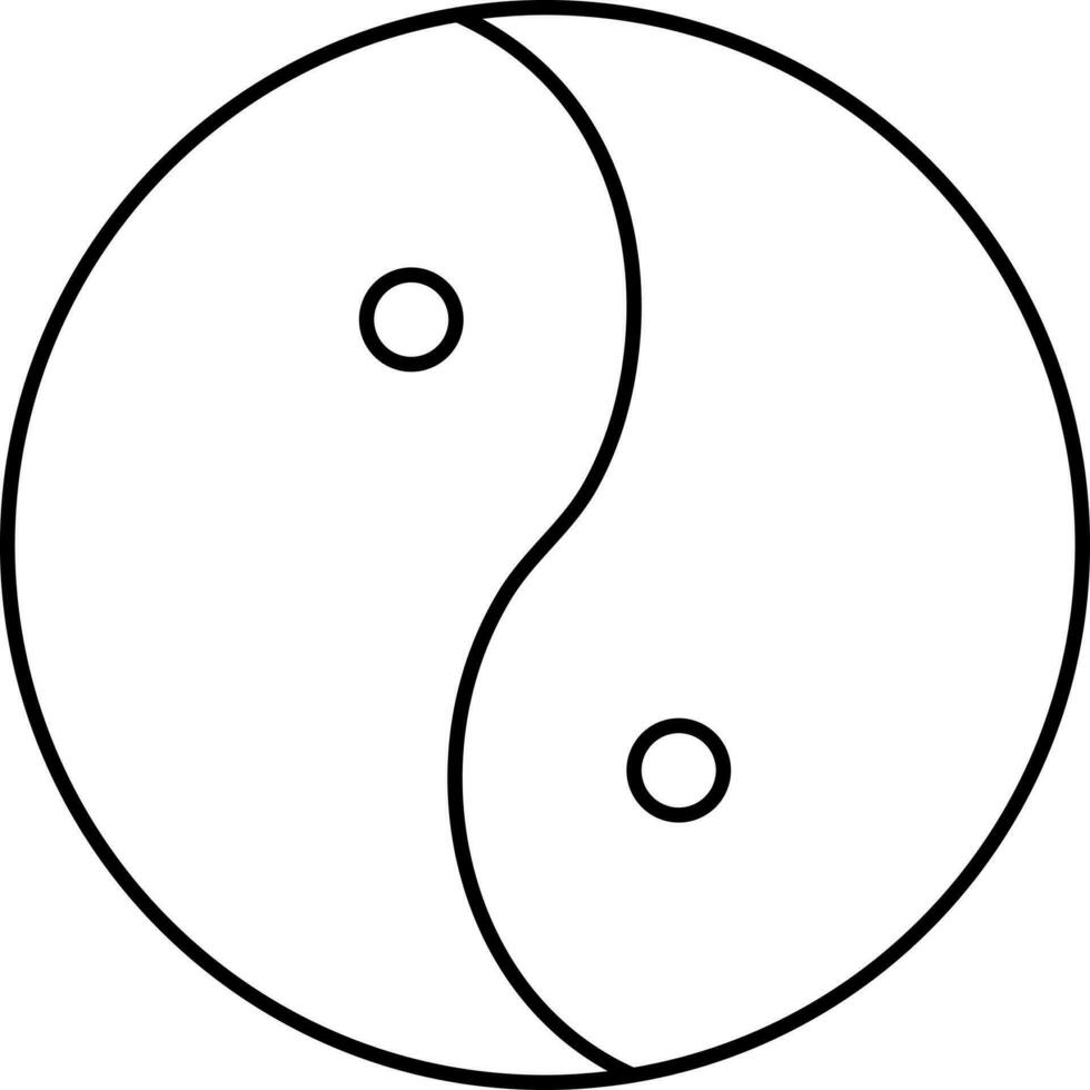 Yin Yang Symbol im schwarz Linie Kunst. vektor