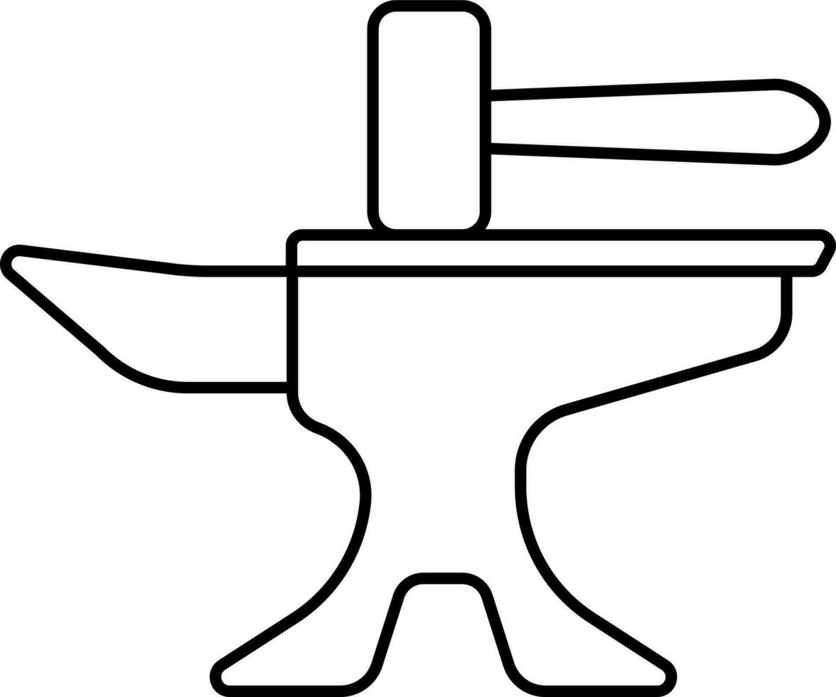 Amboss Symbol oder Symbol im schwarz Linie Kunst. vektor