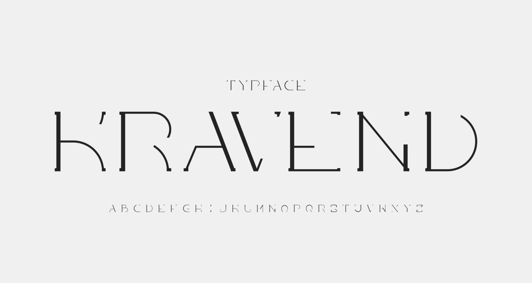 elegant minimalistisk modern alfabetet serif teckensnitt vektor