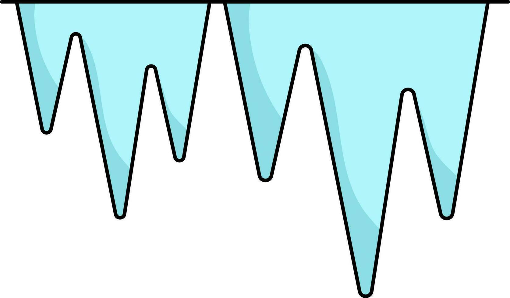 gefroren Wasser oder Eiszapfen Symbol im Blau Farbe. vektor