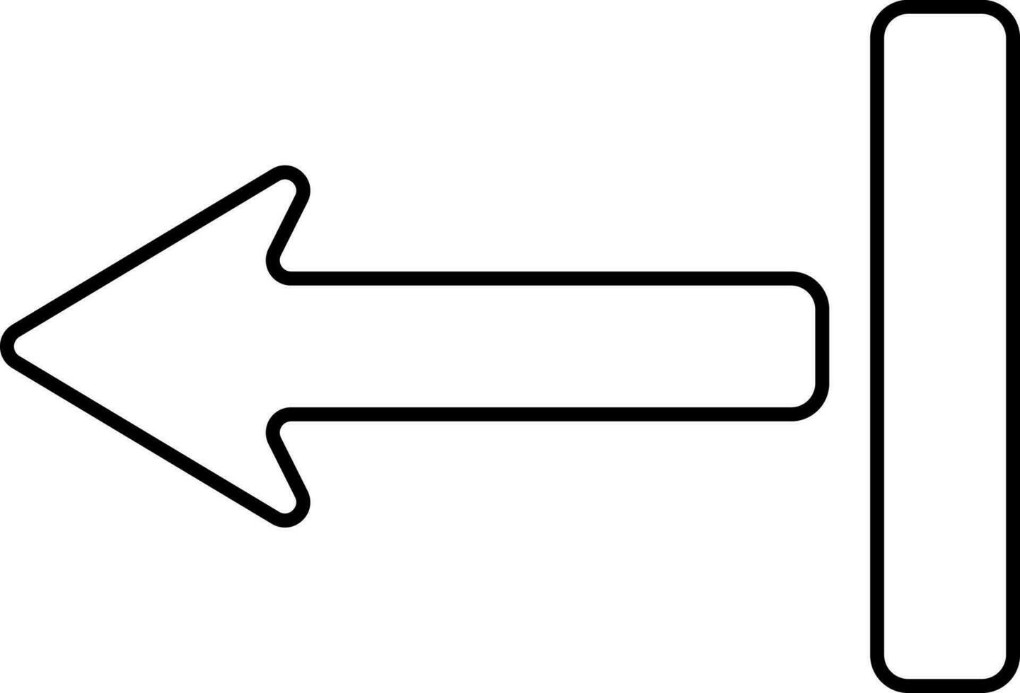 links Bar Pfeil Symbol im dünn Kunst. vektor