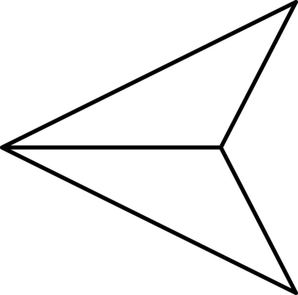 schwarz Gliederung Illustration von links Flugzeug Pfeil Symbol. vektor