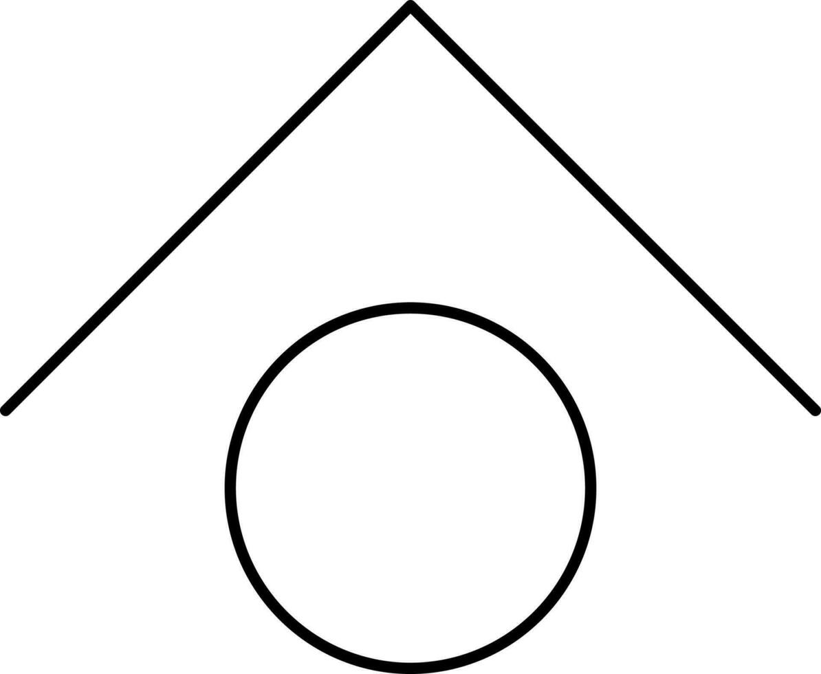 schwarz linear Stil oben Pfeil mit Kreis Symbol. vektor