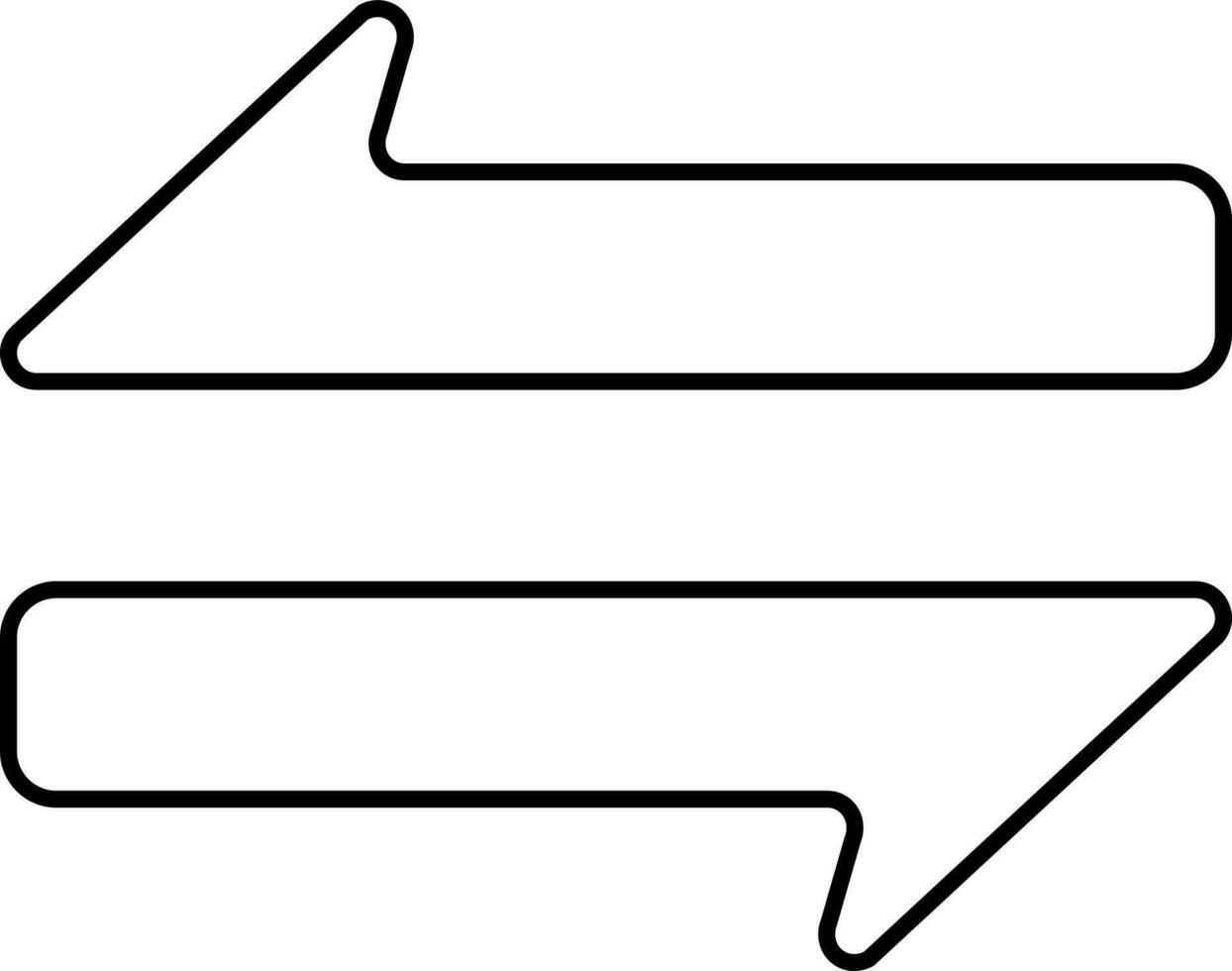 vänster och rätt dubbel- pil linjär ikon. vektor