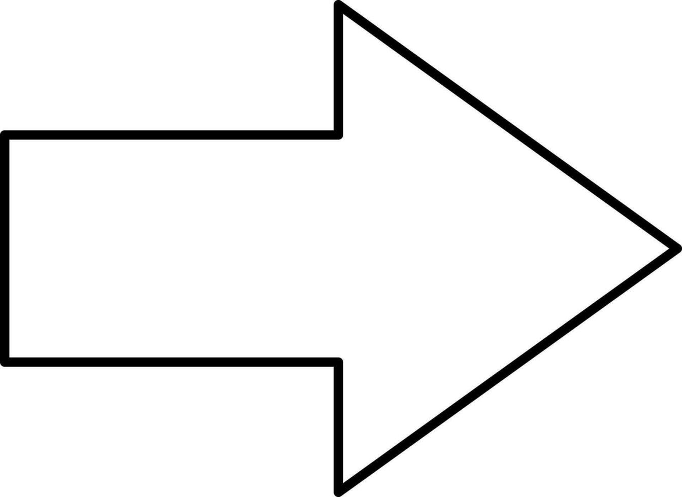 isoliert richtig Pfeil schwarz linear Symbol. vektor