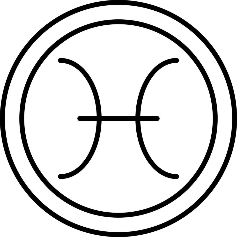 linjär stil pisces zodiaken symbol runda ikon. vektor