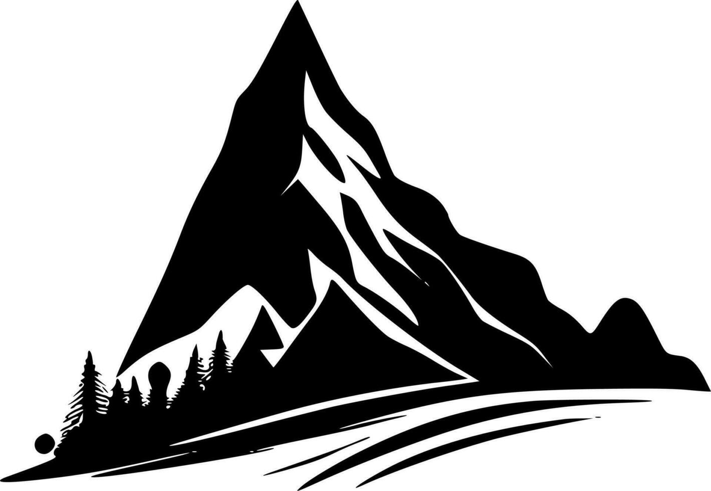 Berg, schwarz und Weiß Vektor Illustration
