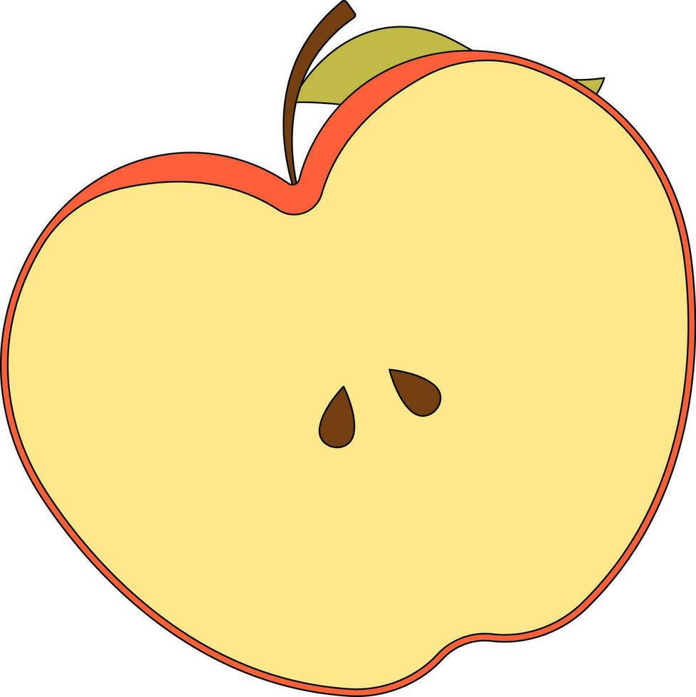 isoliert Hälfte Apfel Symbol im Orange und Gelb Farbe. vektor