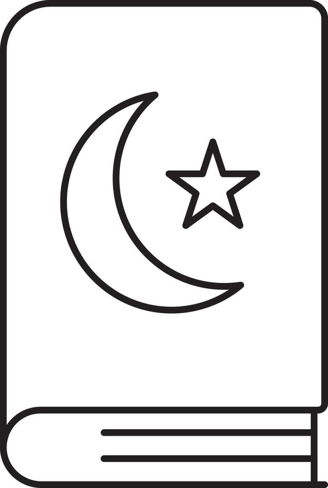 Koran Buch Symbol im Weiß und schwarz Farbe. vektor