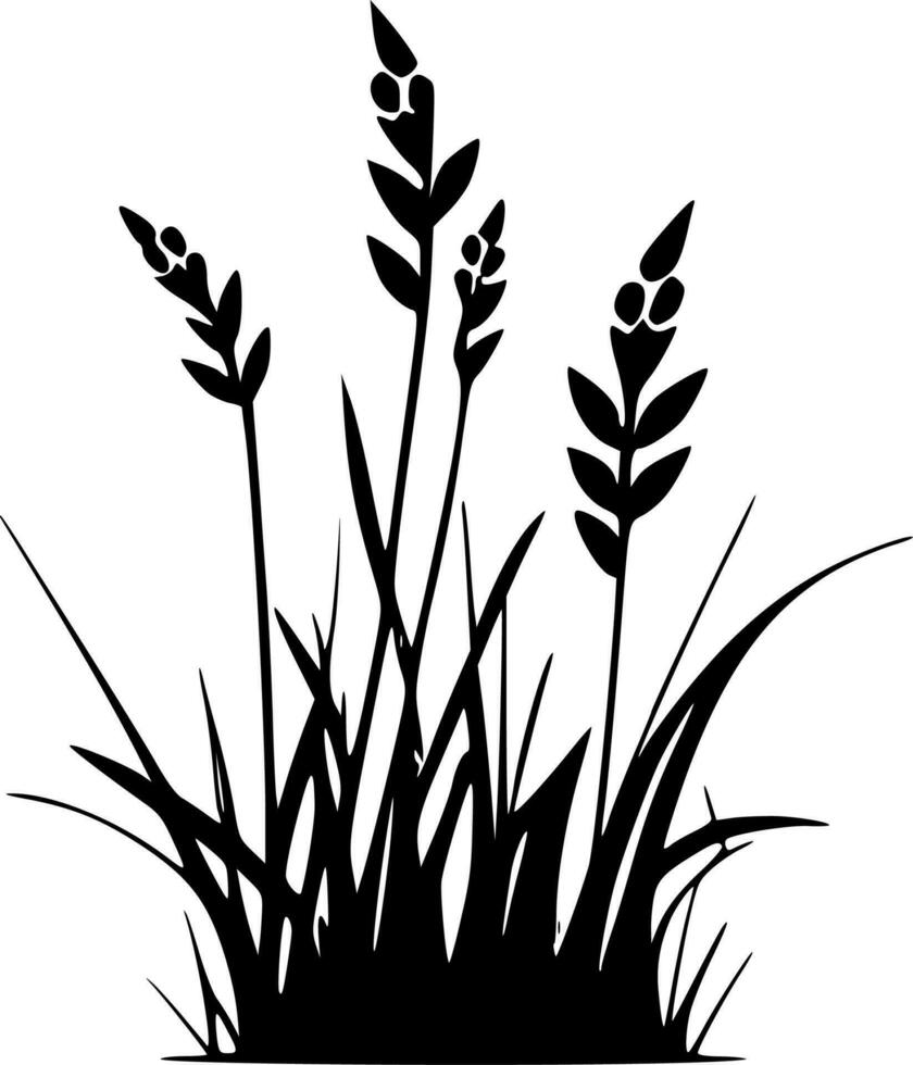 Gras, minimalistisch und einfach Silhouette - - Vektor Illustration