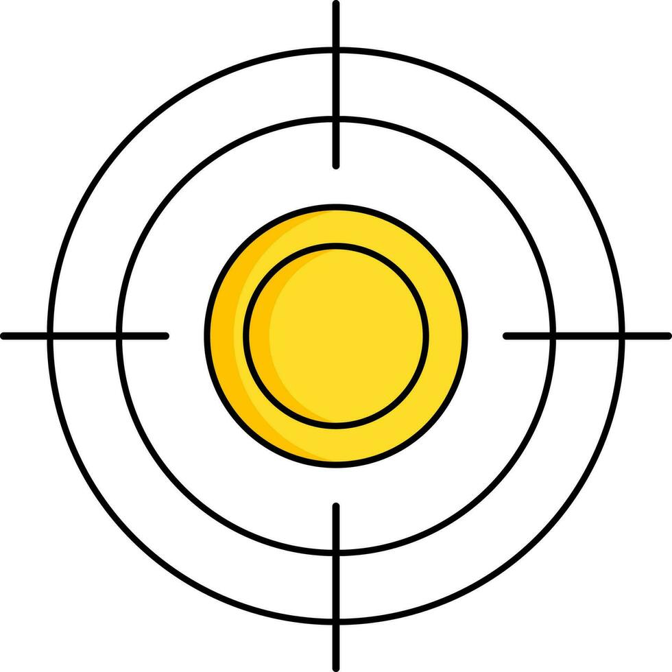 Geld Ziel Symbol oder Symbol im schwarz und Gelb Farbe. vektor