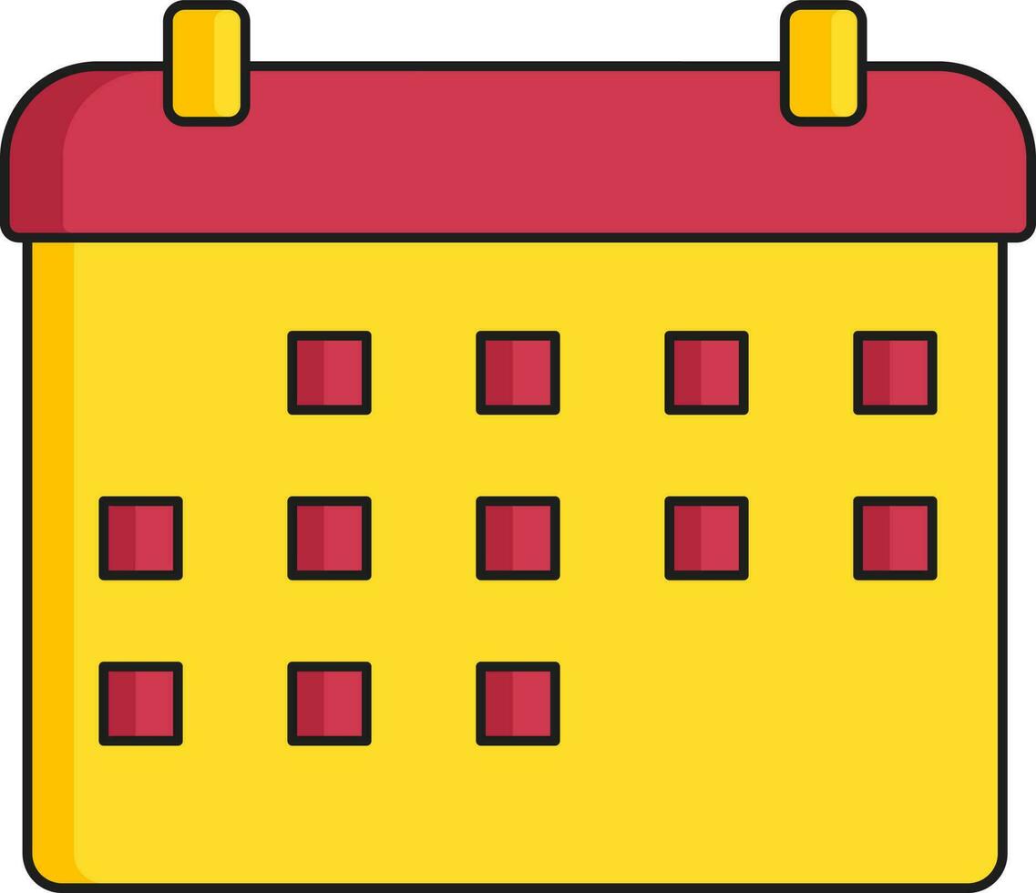 12 dag kalender ikon i röd och gul Färg. vektor