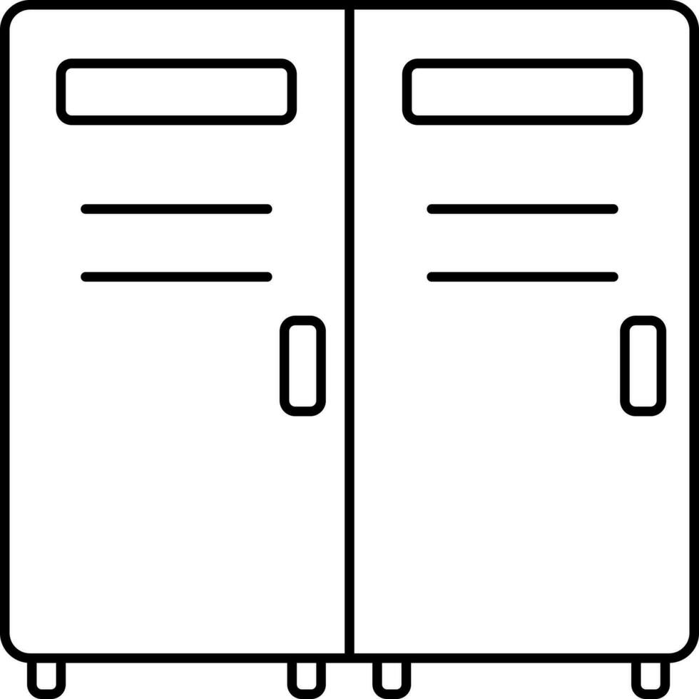 eben Stil Schließfach Schrank linear Symbol. vektor