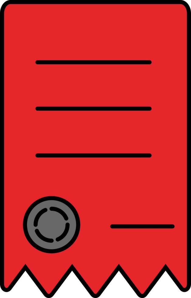 Zahlung Kassenbon Symbol im rot und schwarz Farbe. vektor