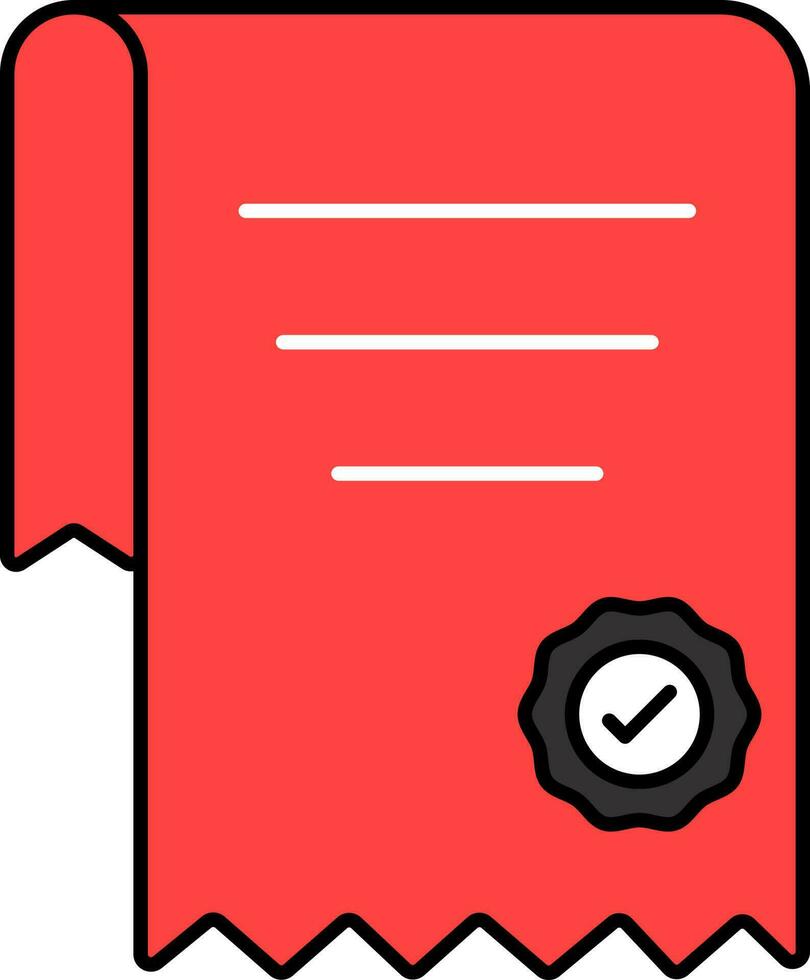 prüfen Kassenbon Symbol im rot und grau Farbe. vektor