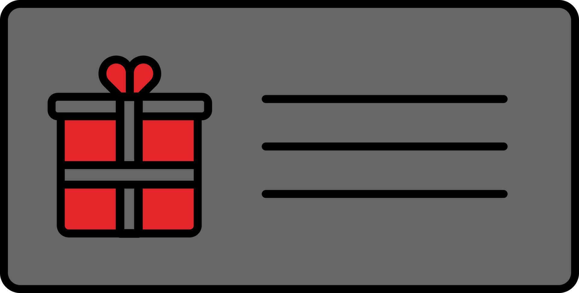 röd och grå gåva kupong platt ikon. vektor