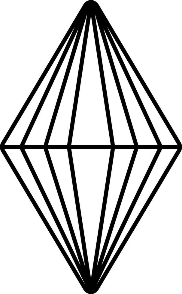 Rubin Symbol im schwarz Linie Kunst. vektor