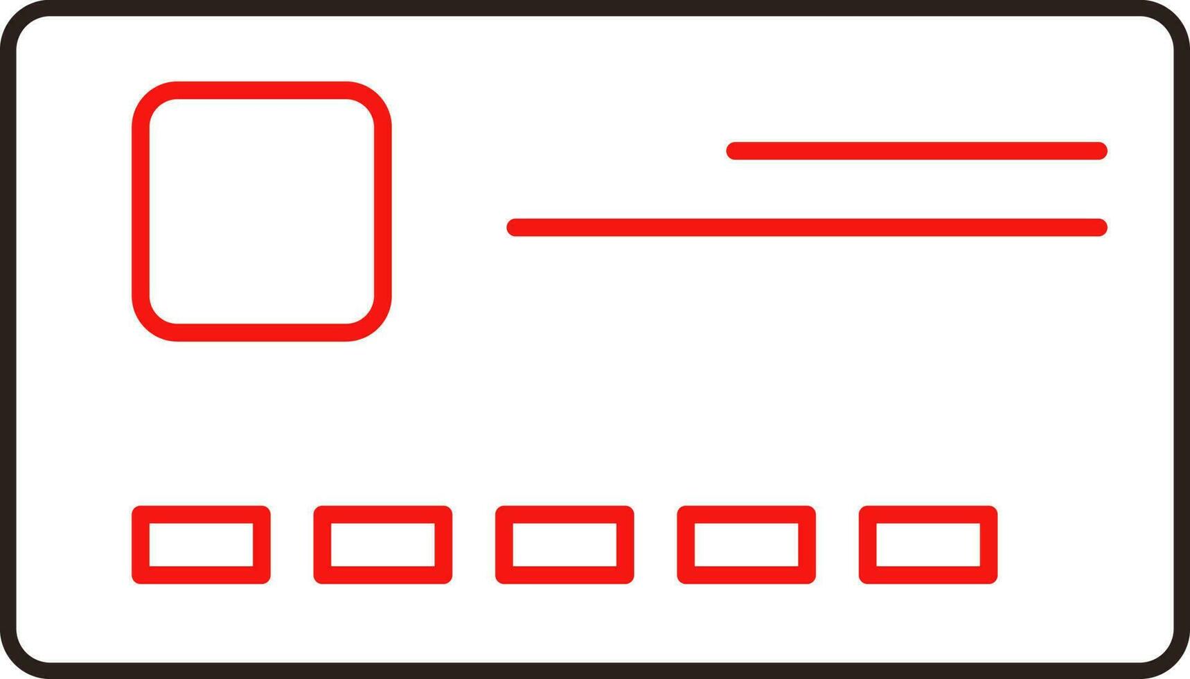 isoliert Zahlung Karte rot und schwarz Schlaganfall Symbol. vektor