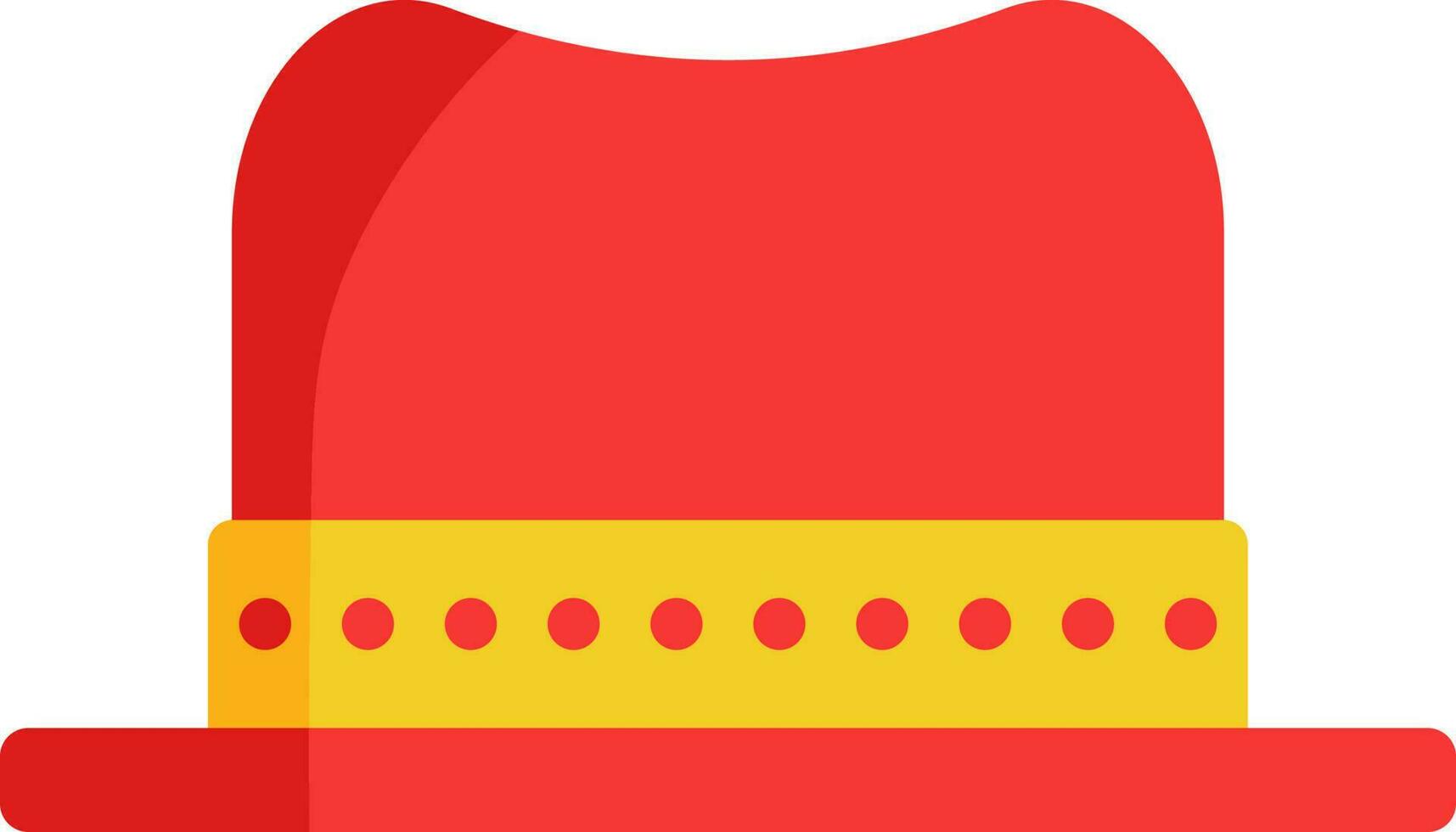 platt illustration av gul och röd panama hatt ikon. vektor
