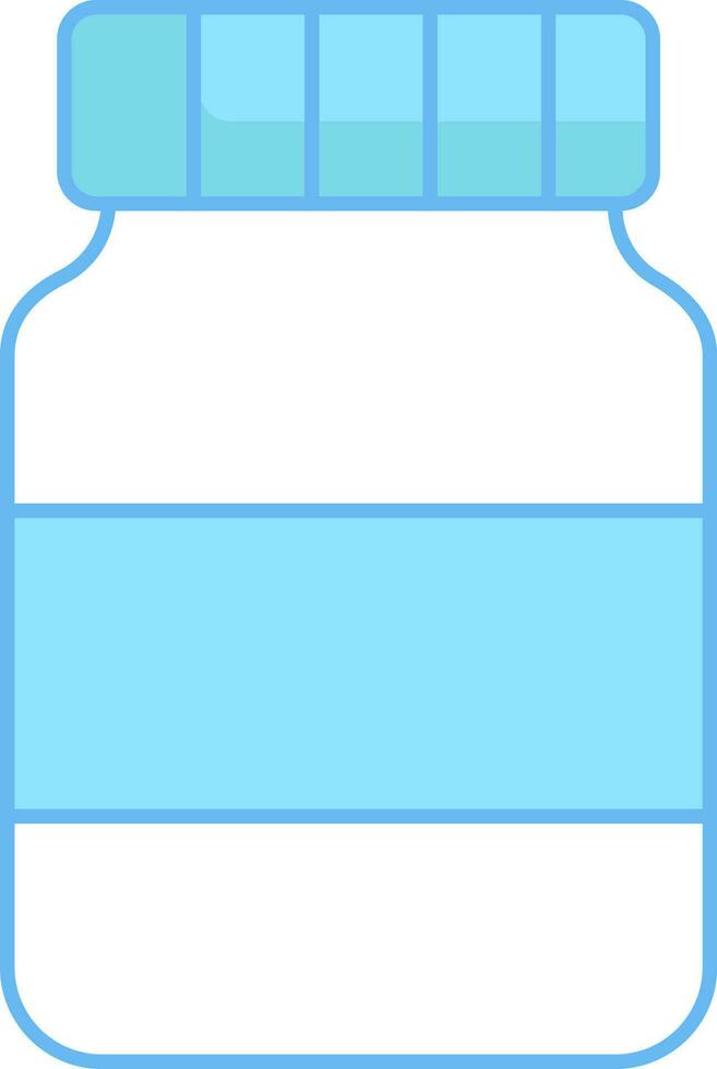 blå och vit tillägg flaska platt ikon. vektor