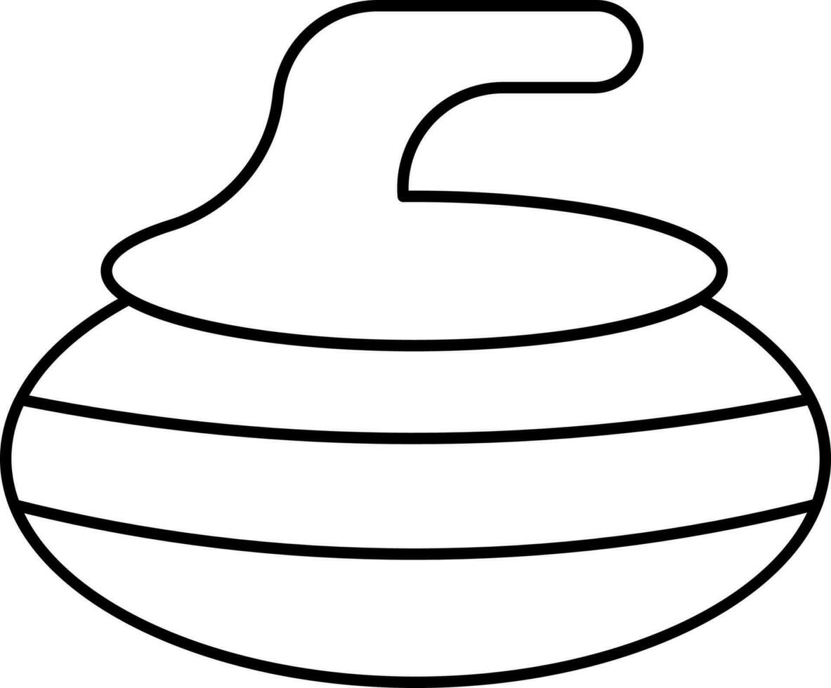 isolerat curling sten ikon i svart tunn linje. vektor