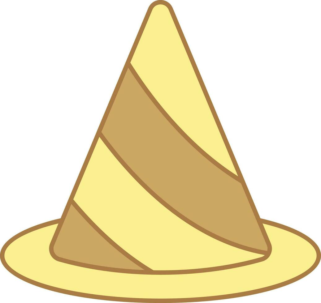 remsor fest hatt gul och brun ikon. vektor