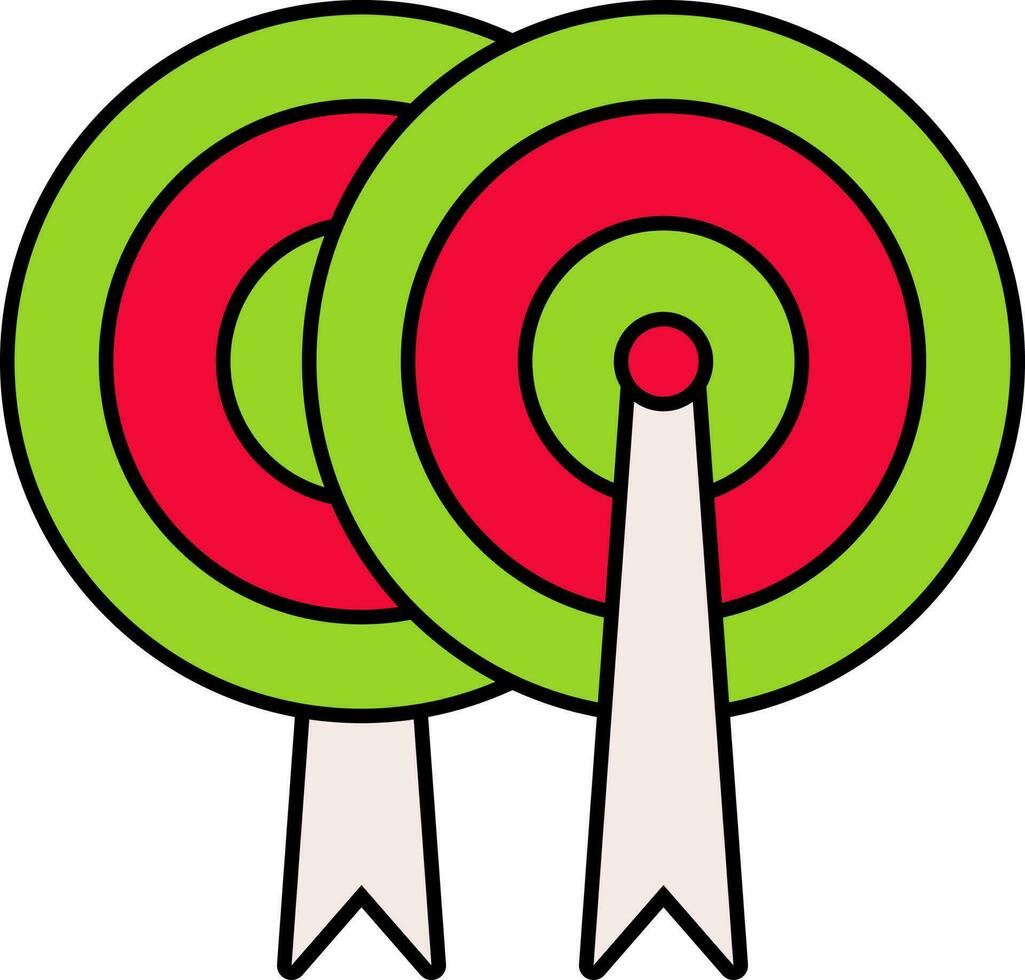 cymbaler ikon i röd och grön Färg. vektor