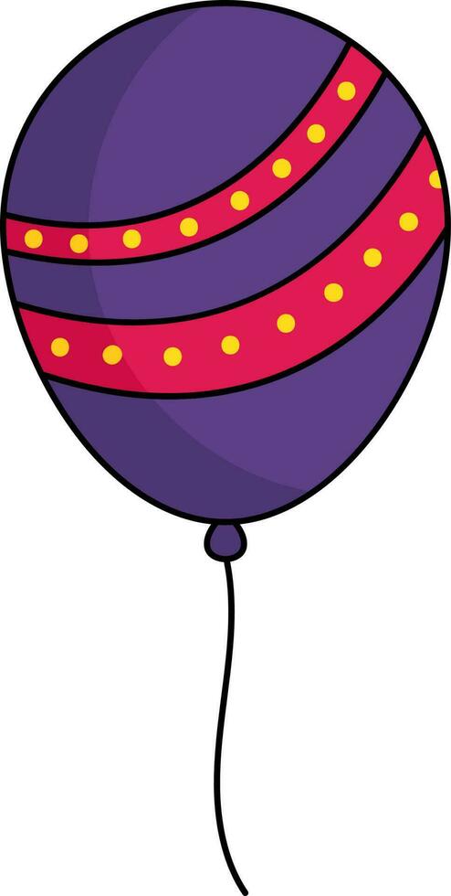 gepunktet Streifen lila Ballon eben Symbol. vektor