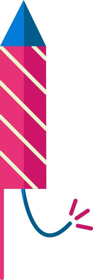 platt stil fyrverkeri raket ikon i rosa och blå Färg. vektor