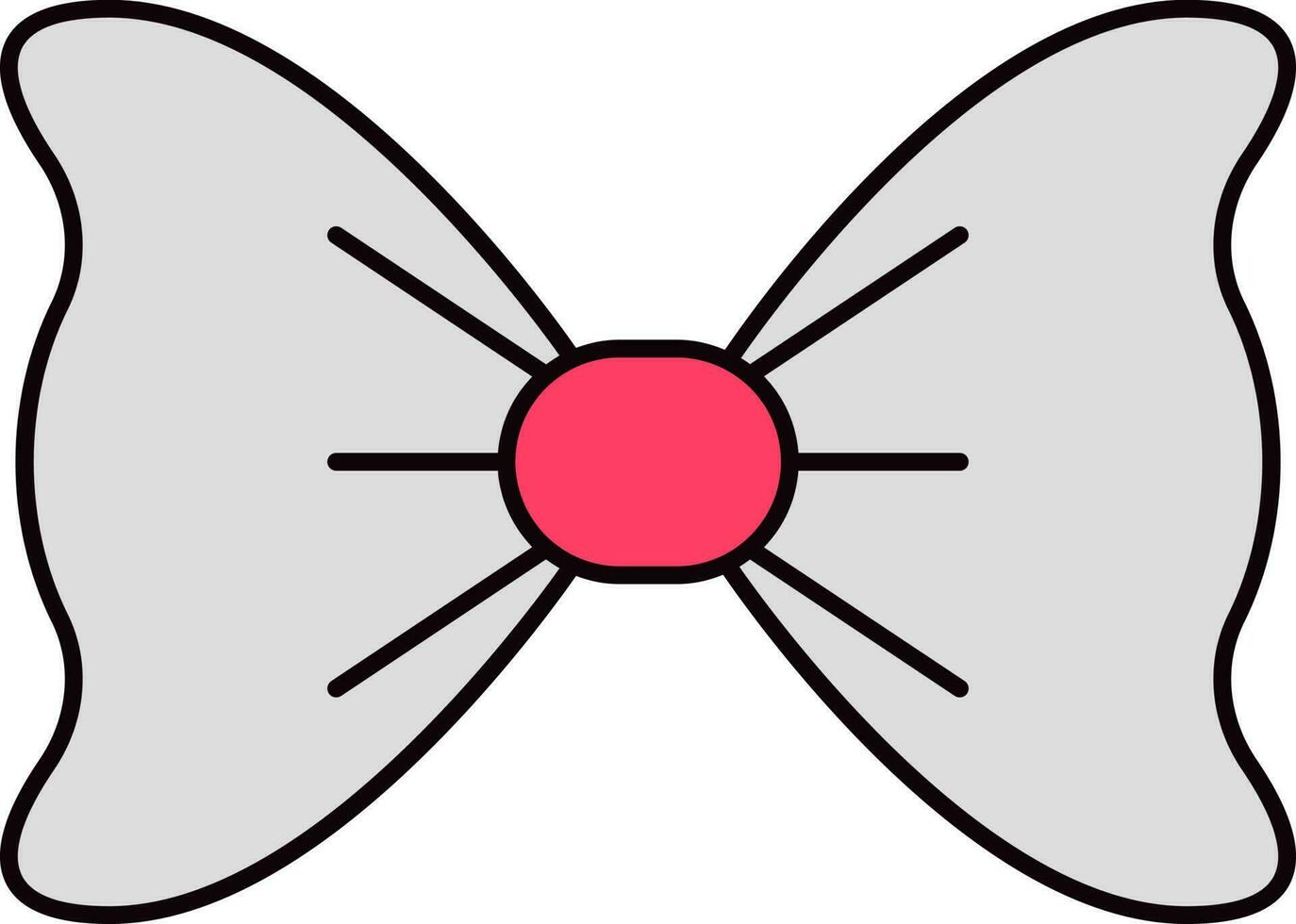 Rosa und grau Bogen Symbol im eben Stil. vektor
