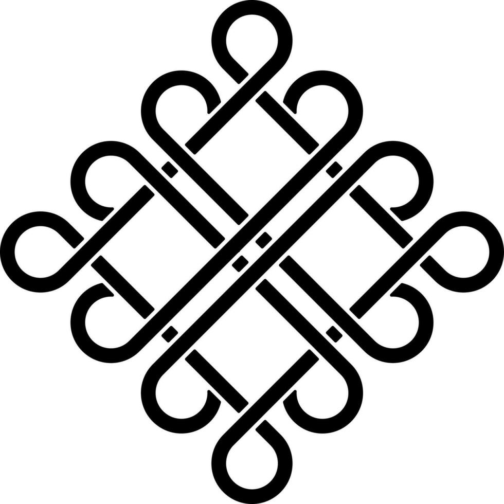 stroke stil fyrkant celtic Knut ikon. vektor