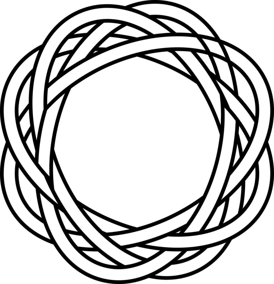 cirkel överlappande ikon i linjär stil. vektor