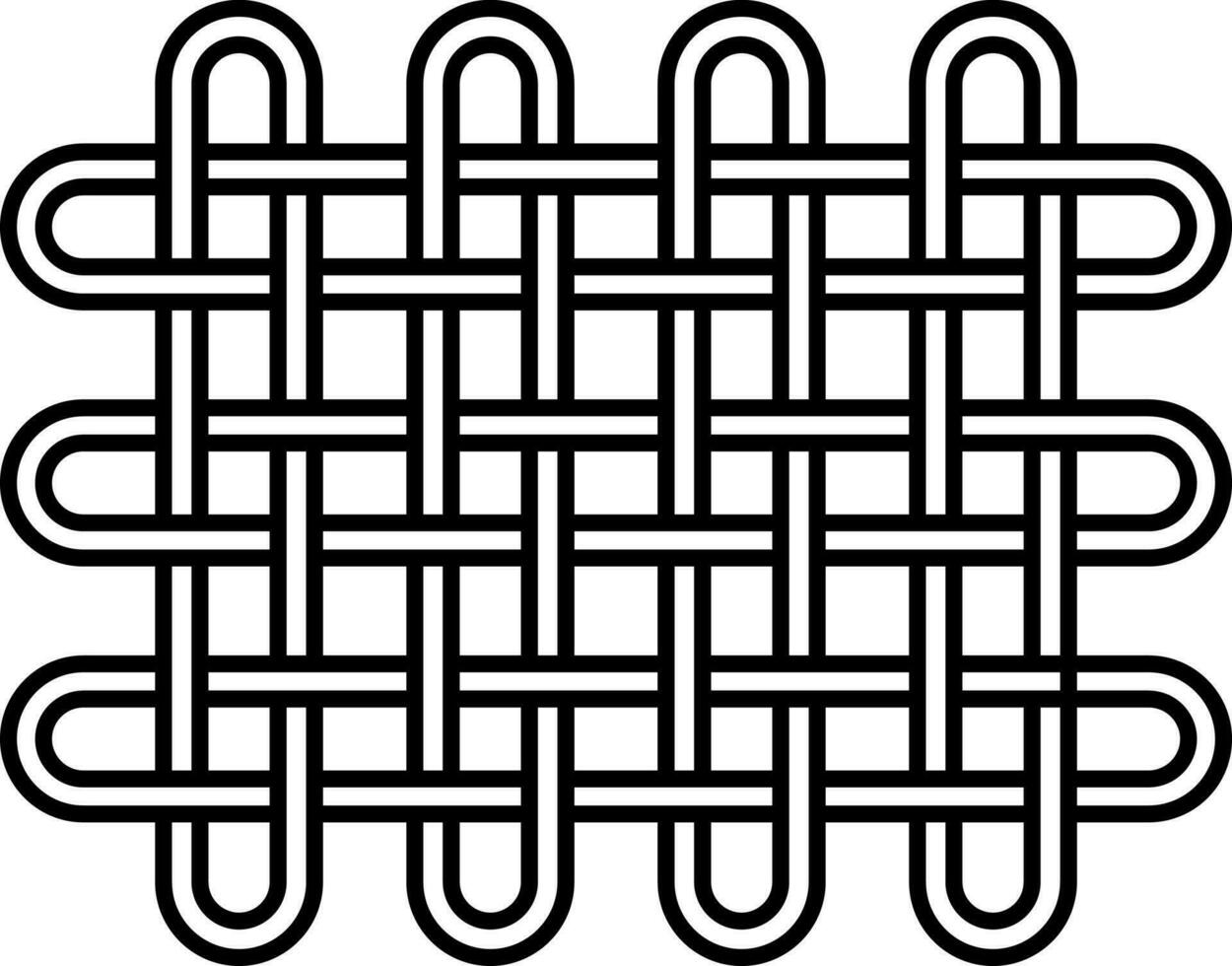 schwarz Linie Kunst Illustration von Spiral- Gittergewebe Symbol. vektor