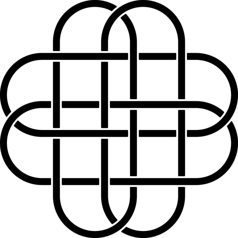 svart översikt illustration av alternativ spiral Knut ikon. vektor