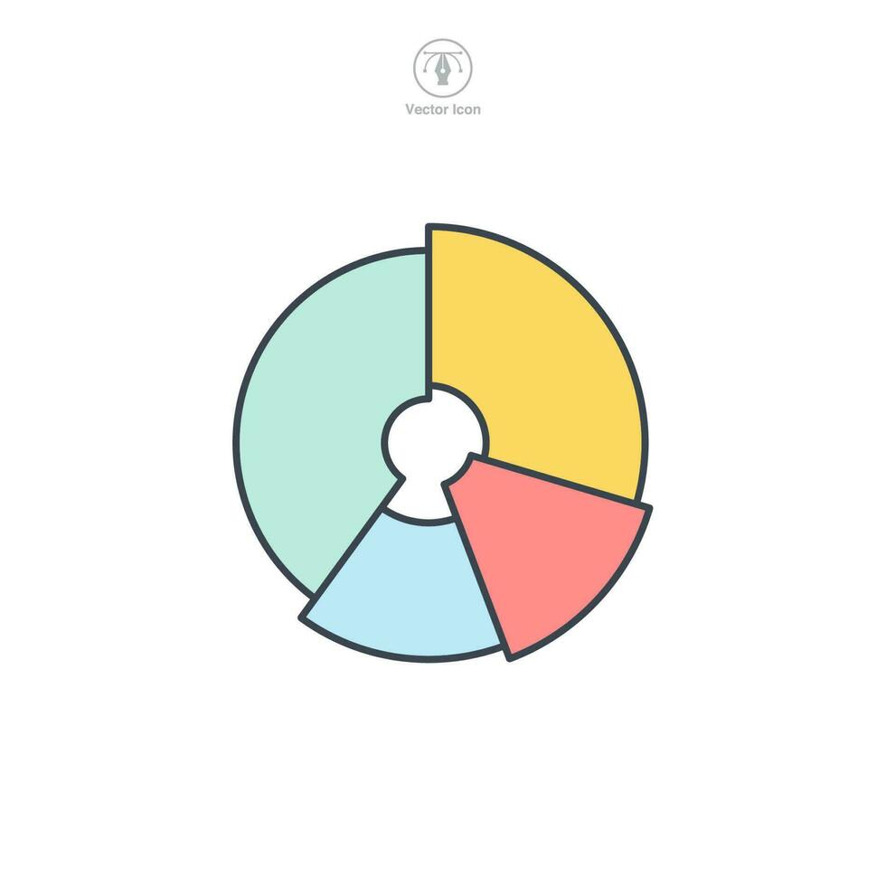 Kuchen Diagramm Symbol Symbol Vorlage zum Grafik und Netz Design Sammlung Logo Vektor Illustration