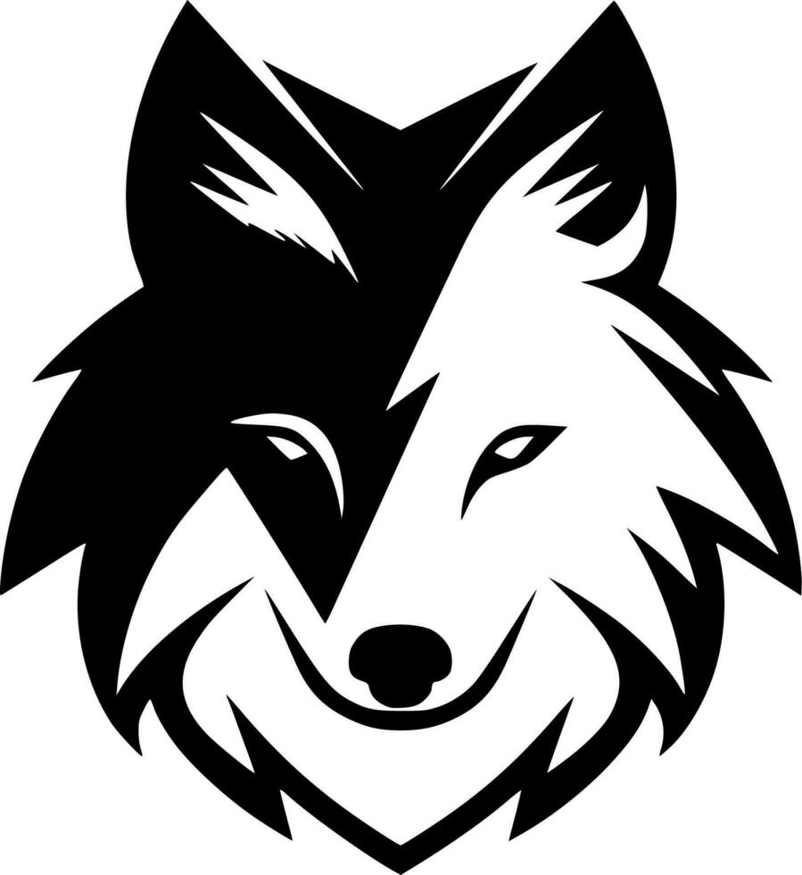 Wolf - - schwarz und Weiß isoliert Symbol - - Vektor Illustration