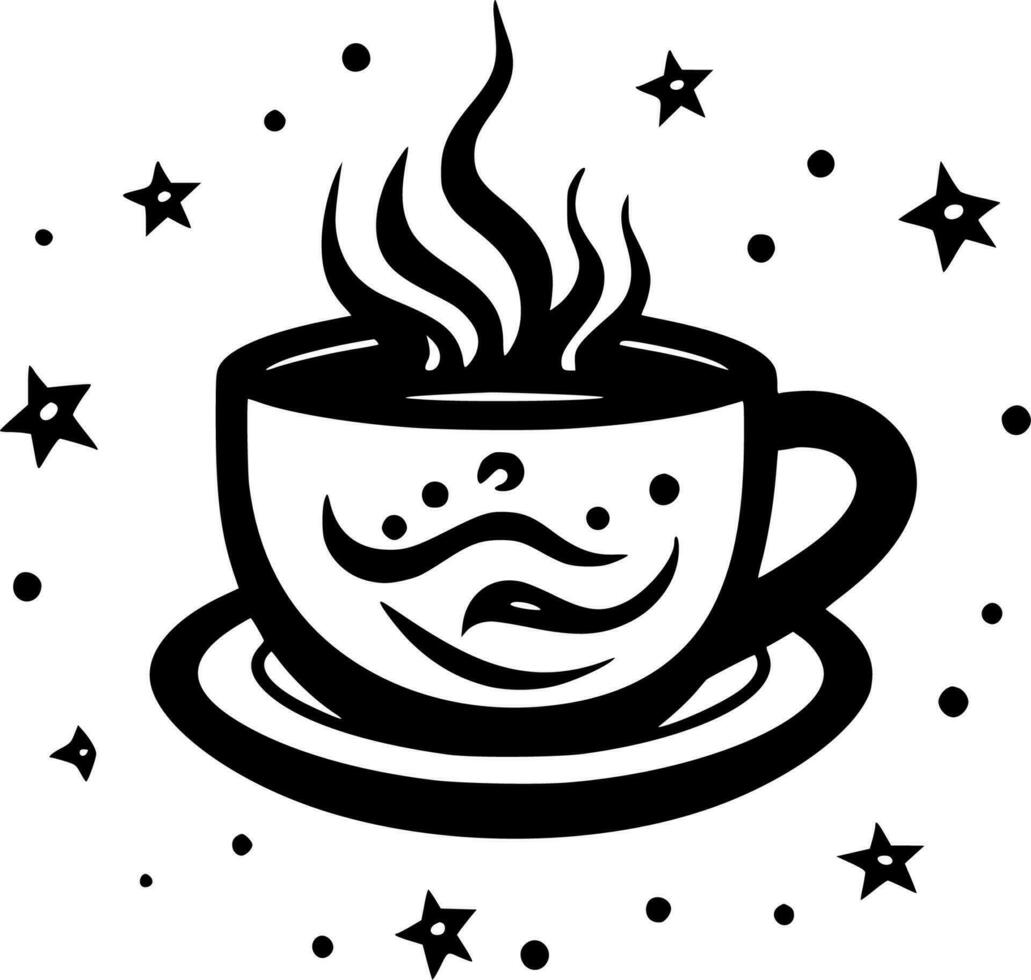 Kaffee, schwarz und Weiß Vektor Illustration