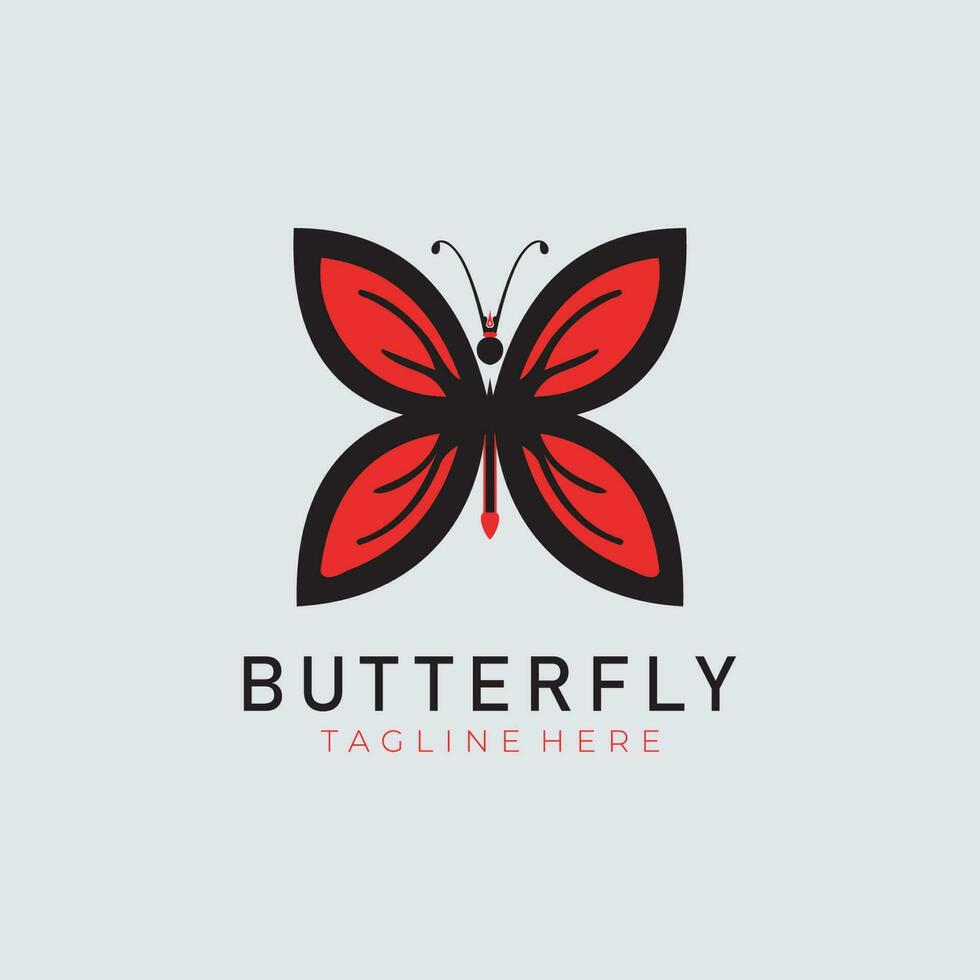Schmetterling Logo geometrisch Design abstrakt Vektor Vorlage linear Stil Symbol
