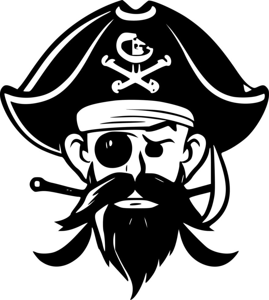 pirat - minimalistisk och platt logotyp - vektor illustration