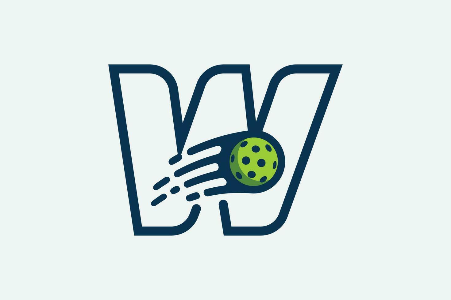 Pickleball Logo mit ein Kombination von Brief w und ein ziehen um Ball im Linie Stil zum irgendein Geschäft insbesondere Pickleball Geschäfte, Pickleball Ausbildung, Vereine, usw. vektor