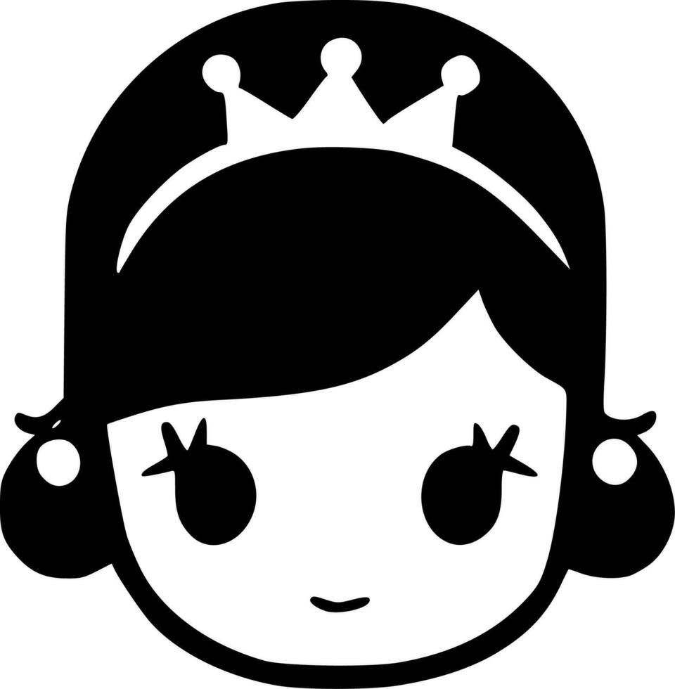 Prinzessin - - schwarz und Weiß isoliert Symbol - - Vektor Illustration