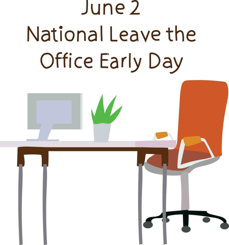 National verlassen das Büro früh Tag Vektor