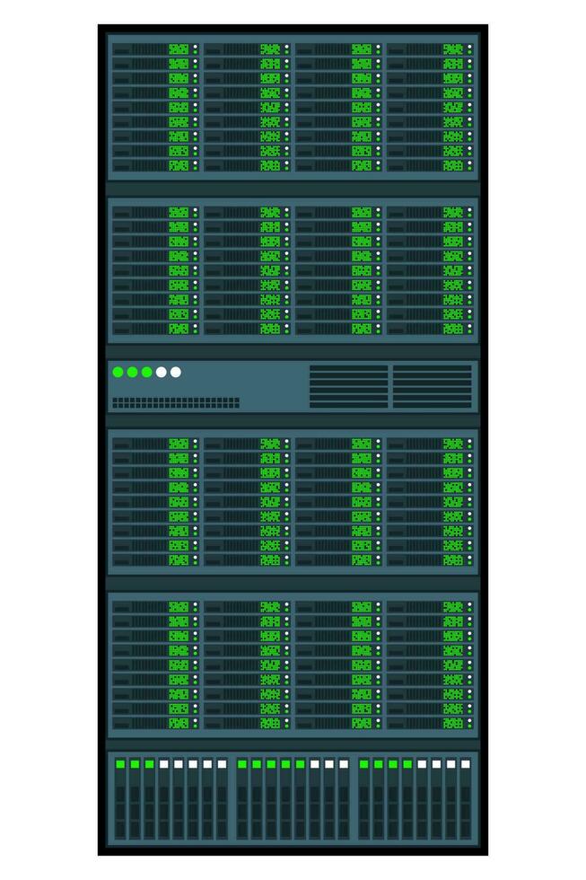 server kuggstång. server rum data Centrum. nätverk server isolerat. server i platt design. vektor illustration