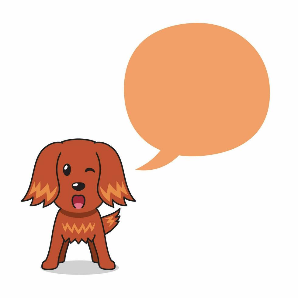 tecknad serie karaktär irländsk setter hund med Tal bubbla vektor