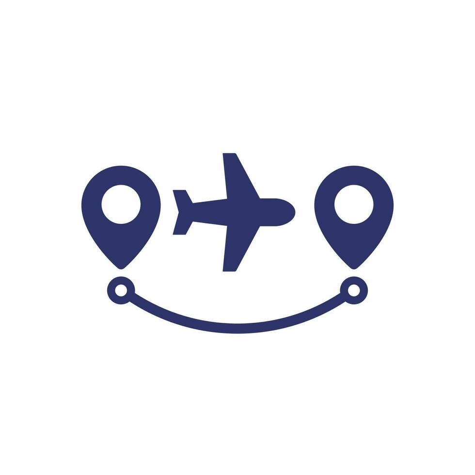 Flug Route Symbol mit ein Flugzeug vektor