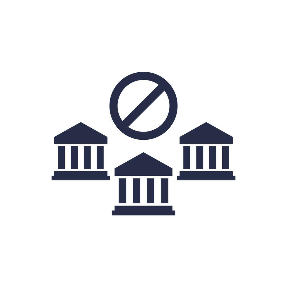 Bank Sanktionen Symbol, finanziell Konzept vektor