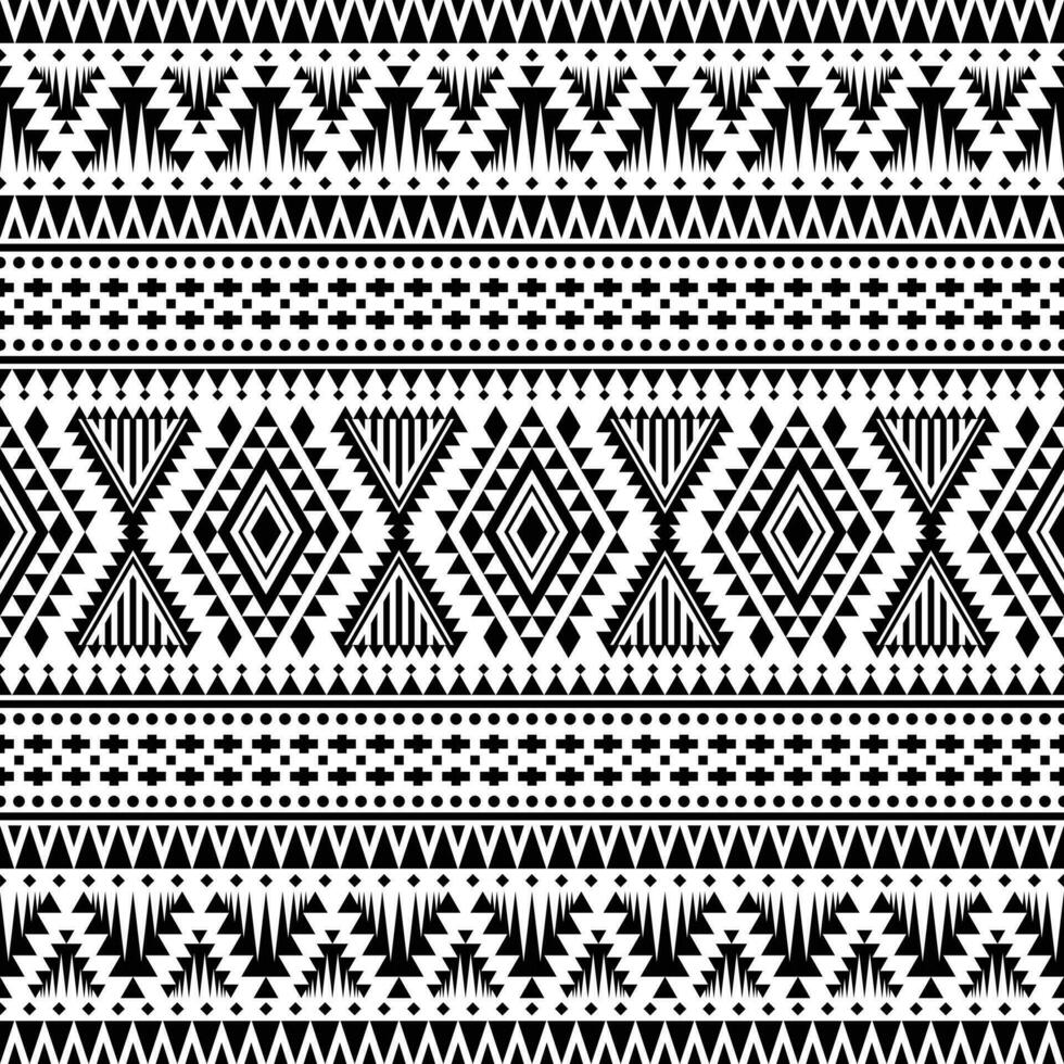 geometrisk sömlös etnisk mönster. aztec stam- modern abstrakt vektor illustration. svart och vit färger. design för textil, tyg, Kläder, ridå, matta, prydnad, tapet, bakgrund, papper.