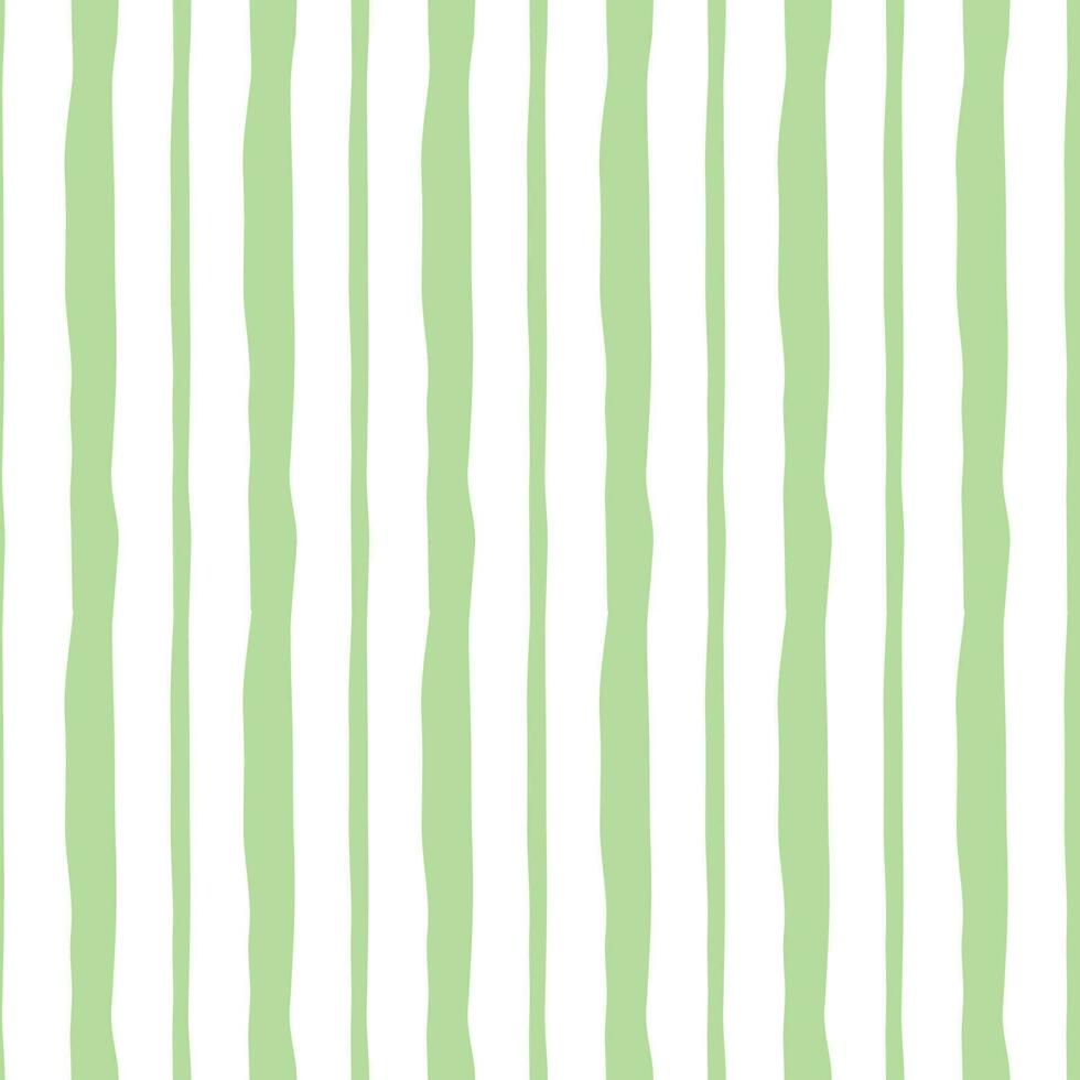 nahtlos Muster mit Pastell- Grün Hand gezeichnet Streifen. Vektor abstrakt Hintergrund im das Jahrgang Natur Stil. cool geometrisch gestreift Struktur auf das Weiß Hintergrund. Vertikale Linien.